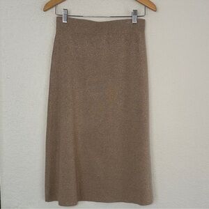 NEW Banana Republic Shimmer Gold Midi Skirt Casual Boho Indie Evening Sparkle